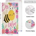 thumbnail image 2 of Cute Bee Floral Kitchen Hand Towels 2 PCS, Bee Calm Fingertip Bath Towels Ultra Soft and Highly Absorbent, Decorative Face Towels Dish Washcloths, 28.3"x14.4", 2 of 5