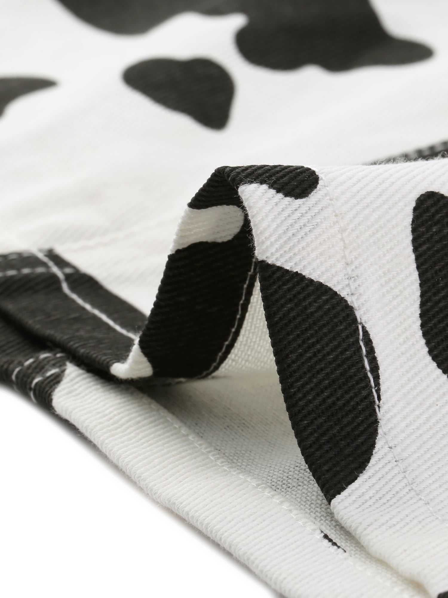 DARING DIVA Women's Casual High Waist Cotton Mini Cow Print Skirt 3XL White Black