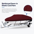 thumbnail image 4 of Seamander 600 Denier Heavy duty Waterproof Boat Cover, Fits boats 23'-24'L x 102"W, V-Hull Fishing Ski Boat Pro Bass Inboard Outboard Trailerable Boat Covers, Burgundy, 4 of 7