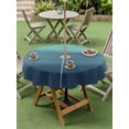 thumbnail image 3 of Outdoor Tablecloth with Umbrella Hole and Zipper, Teal Blue Ombre Round Table Cloth 54 Inch Waterproof Tablecloth, Modern Abstract Art Texture Picnic Table Cover for Patio Camping, 3 of 7