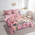 thumbnail image 3 of Castle Fairy Floral Butterfly Bedding Comforter Set 7pcs for Boys Girls,Chic Vintage Flowers Queen Bedding Sets Super Cozy,Botanical Plants Queen Sheet Sets,Super Cozy Room Decor,Reversible, 3 of 8