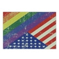 thumbnail image 1 of Vintage Rainbow Cutting Board, Worn out Pride Flag and Old Glory Patriotism Freedom and LGBT Themed Design, Decorative Tempered Glass Cutting and Serving Board, Small Size, Multicolor, by Ambesonne, 1 of 1