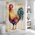 thumbnail image 6 of Farmhouse Rooster Bathroom Shower Curtains with 12 Hooks Polyester Waterproof Shower Curtain for Stalls and Bathtubs Vintage Rustic Animal Prints Decorative Bathroom Privacy Curtain 36x78 Inches, 6 of 9