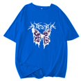 thumbnail image 1 of Gibobby Camisetas Mujer Baratas Manga Corta Tie TOPs - Tinte Manga cuello impreso Fashion Colorido Mujeres O Mujer rubia mujer(Azul oscuro,G), 1 of 3