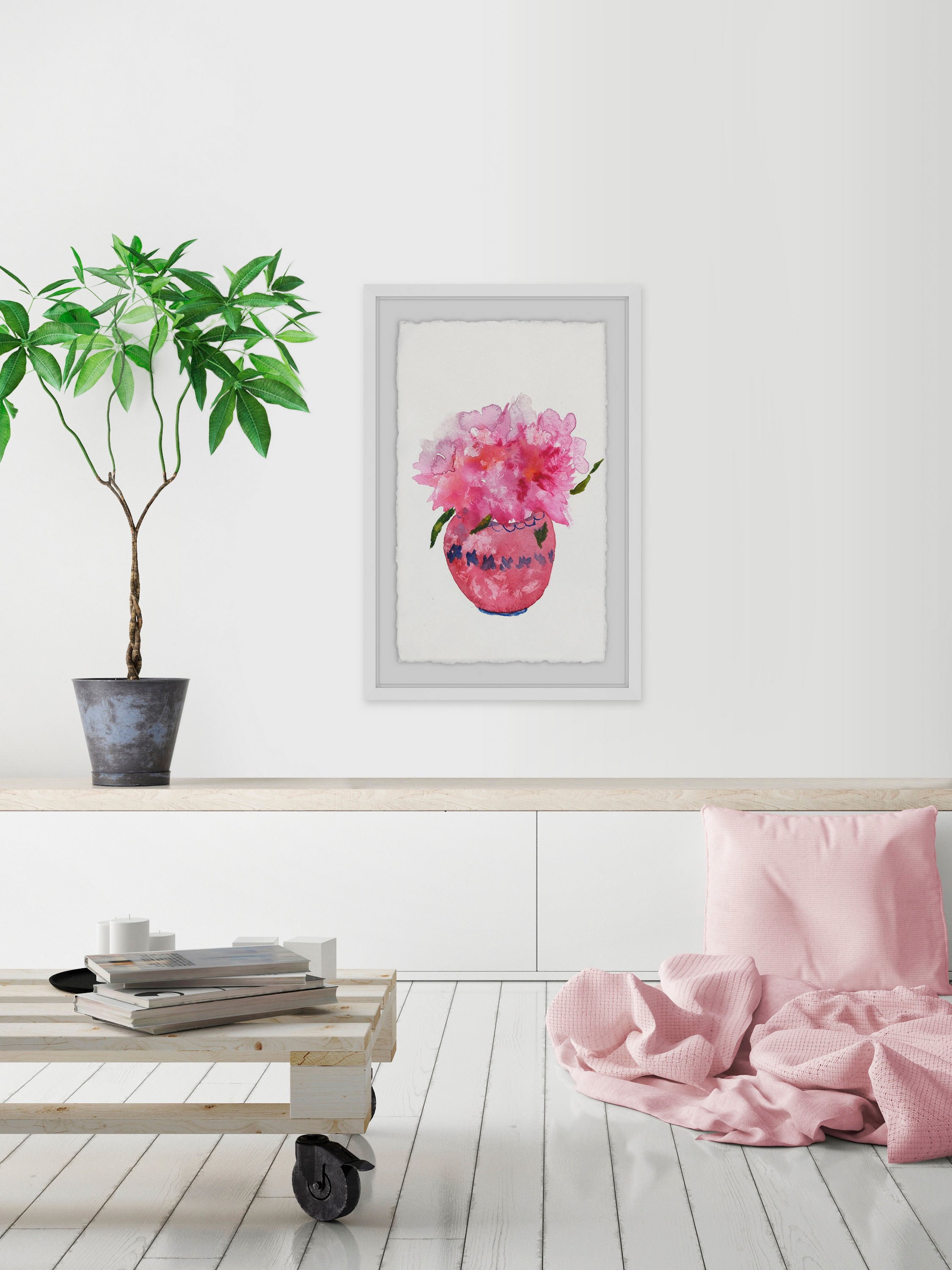 Fuschia Bombshell Framed Painting Print