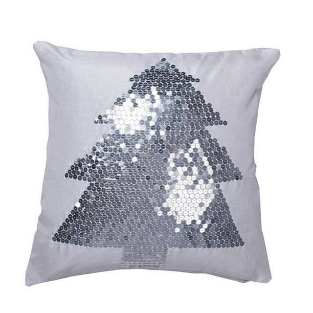 Vickerman QTX17371 Oreiller à Paillettes Blanches de 18 x 18 Po