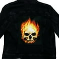 thumbnail image 2 of Skull On Fire Back Patch XL Iron-On FotoPatch, 2 of 2