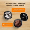 thumbnail image 2 of Single Serve Coffee Maker Machine for K-Cup and Ground Coffee, 6 to 12 oz. Brew Sizes, Fast Brew Single Cup Coffee Machine with Descaling Reminder and Water Window, Perfect for Small Spaces, Black, 2 of 7