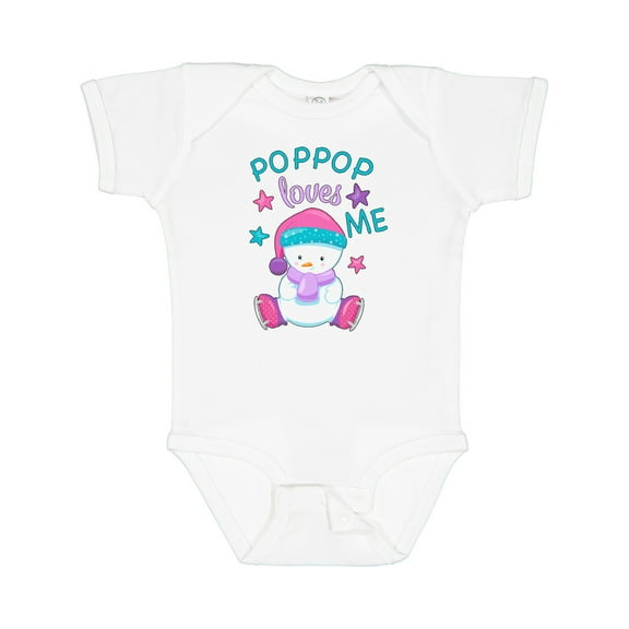 Inktastic My Pop Pop Loves Me- Cute Snow Baby Boys or Girls Baby Bodysuit
