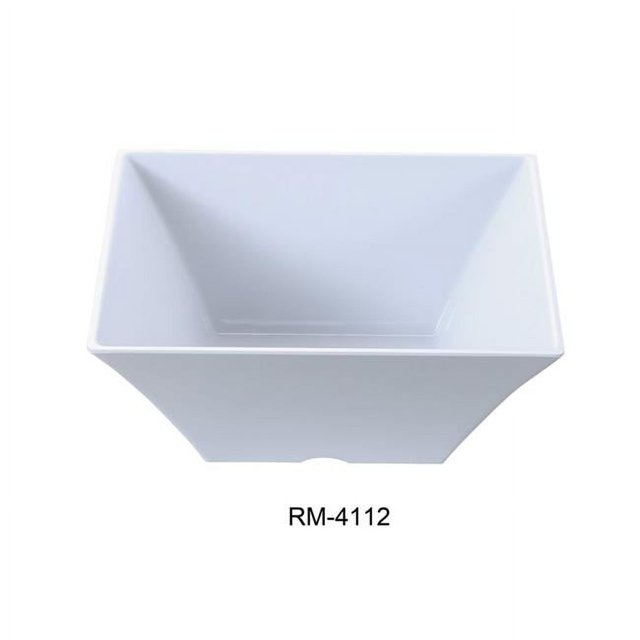 Yanco RM-4112 Bol Carré Rome 12 Po, Blanc - 8 qt. - Lot de 6