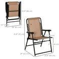 thumbnail image 3 of Outsunny Outdoor Folding Chair, Bungee Sling Foldable Chair, Beige, 3 of 10