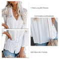 thumbnail image 2 of Camisa De Manga De Campana De Ganchillo,Camisa De Ganchillo Informal para Mujer Blusa De Manga De Campana De Ganchillo Top De Manga Larga De Ganchillo De Encaje Multifuncional, 2 of 4