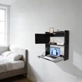thumbnail image 4 of Black PVC 58x20x60cm Wall-Mounted Folding Table Cabinet Double Storage Wall Cabinet With Lock, 4 of 9