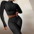 thumbnail image 2 of Babysbule Womens Fall Plus Top Sets Outfit 2PC Fashion Woman Round Neck Long Sleeve Blouse +Close-Fitting Pants Sets, 2 of 4