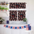 thumbnail image 6 of Happy 4th Of July Kitchen Curtains Valances 3 Piece Set, USA Flag Bow Hat Windmills Glasses Black Background Rod Pocket Tier Curtain and Valance Drapes for Small Window 24 Inch Length for Bedroom, 6 of 9