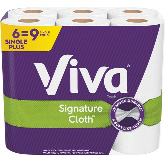 Viva Signature Cloth Paper Towels, 6 Big Rolls, 70 Sheets Per Roll