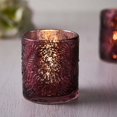 thumbnail image 6 of Efavormart 6 Pack Antique Burgundy Mercury Glass Candle Holders, Votive Tealight Holders With Palm Leaf Design for Wedding, Parties, Centerpieces Decorations, 6 of 11