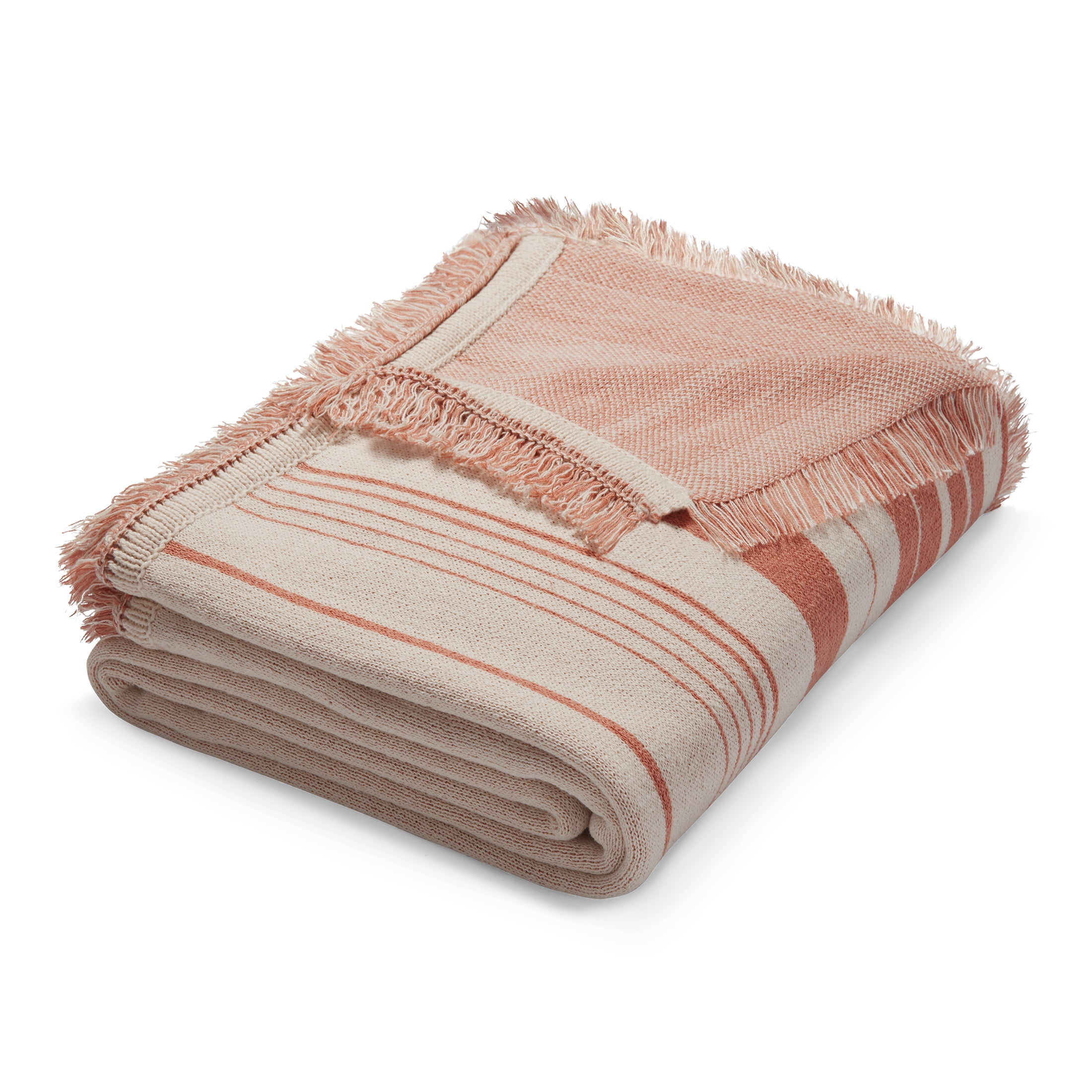 Mainstays Rustic Designs Terracotta Dream Fiona Stripe Cotton Blend Jacquard Knit Tapestry Throw, 50(图2) Mainstays Rustic Designs Terracotta Dream Fiona Stripe Cotton Blend Jacquard Knit Tapestry Throw, 50(图2)