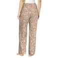 thumbnail image 3 of Uemuo Beige Sparkling Glitter Pattern Women's Wide Leg Palazzo Lounge Pants with Pockets Light Weight Loose Comfy Casual Pajama Pants-Large, 3 of 9