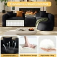 thumbnail image 4 of Wiilayok Oversized Chenille Modular Sofa,119" Curved Sofa L shape/U Shaped Sectional Sofa Couch with Ottoman,Cloud Compressed Deep Seater Sofa for Living Room,Black, 4 of 10