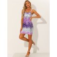 thumbnail image 4 of Unique Bargains Women's Spaghetti Straps Lace-up Sparkle Glitter Sequin Bodycon Mini Dress M Purple Silver, 4 of 6