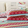 thumbnail image 3 of Jessy Home Christmas Quilt Set Queen/Full Size Rustic Holiday Bedding Set Snowflake Moose Tree Cabin Lodge Quilt Lightweight Soft Microfiber Xmas Bedspread Coverlet Christmas Gift with 2 Pillowcases, 3 of 10