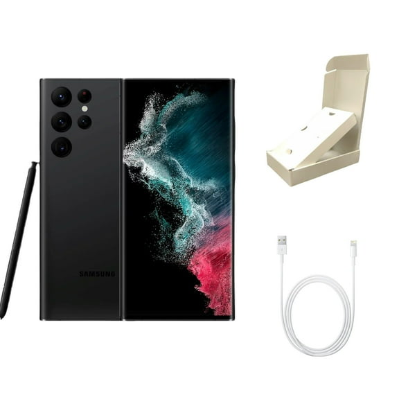 Restored Samsung Galaxy S22 Ultra 5G S908U (T-Mobile Only) 128GB Phantom Black w/ Gift Box (Refurbished)