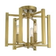 thumbnail image 3 of Warm Brass Three Light Semi-Flush Mount from the Benson Collection, 3 of 5