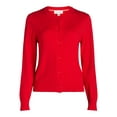 thumbnail image 2 of Free Assembly Women’s and Women's Plus Cozy Yarn Crewneck Cardigan Sweater with Long Sleeves, Midweight, Sizes XS-4X, 2 of 5