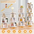thumbnail image 7 of Homieasy Rotating Bookshelf, 360 Display Wood Spinning Bookshelf Tower, 5 Tier Floor Standing Bookcase Storage Rack, Revolving Bookcase Corner Bookshelf for Small Space, White, 7 of 7
