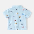 thumbnail image 6 of Wxirdiow Boys Clothes Boys' Tops Toddler Baby Boys Short Sleeve Polo T-Shirt Cute Cartoon Print Tops Button Baby Boy Clothes Blue Size,3-4 Years, 6 of 7