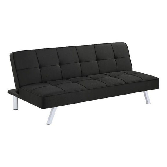 Pemberly Row Modern Fabric Upholstered Tufted Sofa Bed in Black