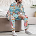 thumbnail image 7 of Naloa Colorful Donut Men’s Pajamas Set - Long Sleeve Button Down Sleep Shirt and Pajama Bottoms Sleepwear Set-X-Large, 7 of 7