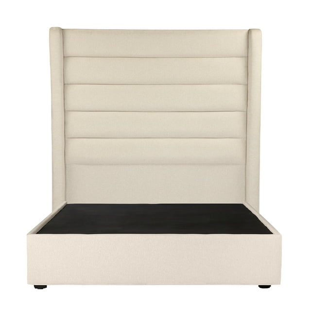Box Base Cama Matrimonial + Cabecera Polar Crema