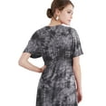 thumbnail image 4 of Made by Johnny Women's Airy Short Sleeve Kimono Style Deep V Neck Tie dye Dress M BLACK, 4 of 6