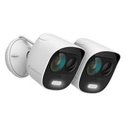 2-Pack Amcrest ProHD 2-Megapixel Wireless Outdoor Security Camera, Deterrent Outdoor IP WiFi Camera - Full HD 1080P @30fps, IP65 Weatherproof, 33ft Nightvision, Two-Way Audio, 2PACK-ADC2W (White)`