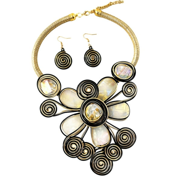 Conjunto de collares y pendientes, conjunto de joyería con colgante, gargantilla artesanal de moda, collar, aretes, conjunto para cumpleaños, graduaci