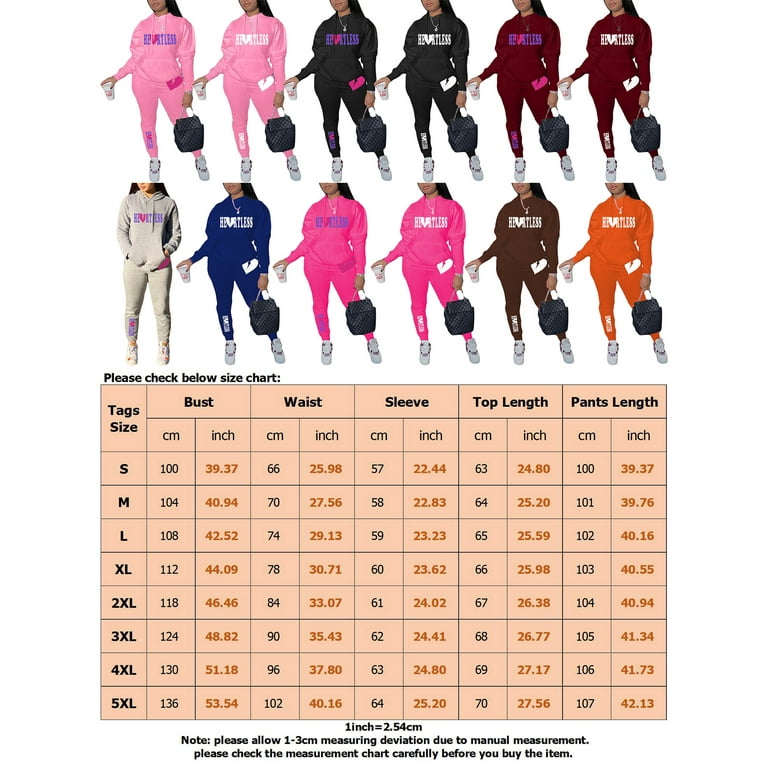 Frontwalk Women Sweatsuits Long Sleeve Two Piece Outfit Athletic