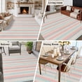 thumbnail image 5 of 5'x8' Area Rugs, Pink Blue Gray Indoor Outdoor Area Rug for Living Room Bedroom, Beige Vintage Simple Abstract Stripes Washable Bathroom Rugs Kitchen Floor Carpet Mats Home Decor Aesthetic, 5 of 8