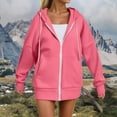 thumbnail image 2 of Godom Zip Up Hoodies Oversized Fall Sweatshirts 2025 Drawstring Zipper Hoodie Casual Loose Fit Long Sleeve Sweatshirt, 2 of 7