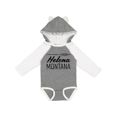 

Inktastic From Helena Montana- State Capital Distressed Text Gift Baby Boy or Baby Girl Long Sleeve Bodysuit