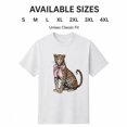 thumbnail image 2 of Leopard Pink Bow Graphic T-Shirt | Unisex Classic Fit Tee | Sizes S–4XL, 2 of 9