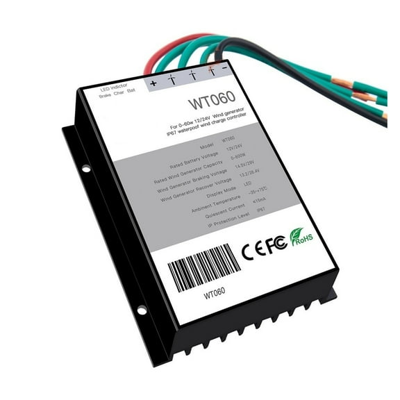 600W 12V 24V Auto IP67 Wind Turbine Generator Charge Discharge Controller Windmill Brake Regulator For 400W 600W Wind Generator ,Multiple Protection Functions