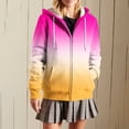 thumbnail image 6 of Lmnyox Fleece Lined Zip Up Hoodies for Women Fashion Casual Print Sweatshirt Jacket Fall Winter Outerwear, 6 of 7