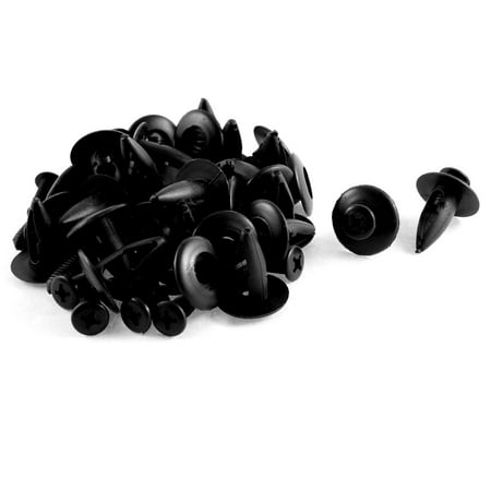 Black Plastic Trim Father' s Day Gift l 30 Pcs Black Plastic Door Trim Panel Hood Fastener Mat Clips for Toyota ()