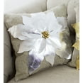 thumbnail image 2 of Holiday Unique 3D Poinsettia Christmas Decorative Throw Pillow (Silver 17"x17" Pillow Case), 2 of 4