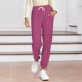 thumbnail image 2 of Ecqkame Womens Pajamas Pants Comfy Soft Lounge Home Wear Bottom Elastic Waist Casual Sleep Pant with Pockets Hot Pink L, 2 of 6