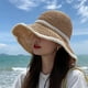 thumbnail image 4 of Sombrero de sol de protección solar Beach Dome | Gorra de exterior tejida ligera y transpirable para mujer | Ala ancha ajustable | Poliéster de café | 54-56cm Circunferencia | Ala de 10cm, 4 of 6