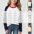 thumbnail image 4 of Povozer Toddler Girl Ruffle Long Sleeve T-Shirt Girls Raglan Shirts,Long Sleeved Cotton T Shirt Trendy Loose Fit Suitable For Girls Boys,Size 5-6 Years,Navy, 4 of 8