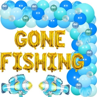 Gone Fishing Photography Backdrop (Fishing Net Bobbins Balloons)